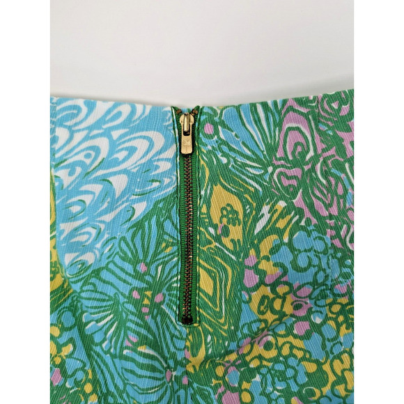 Lilly Pulitzer Deenie Shorts Green Blue Sundance Summer Beach Colorful Cotton 8 - Picture 7 of 10